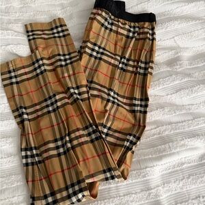 Burberry Tan Plaid Leggings